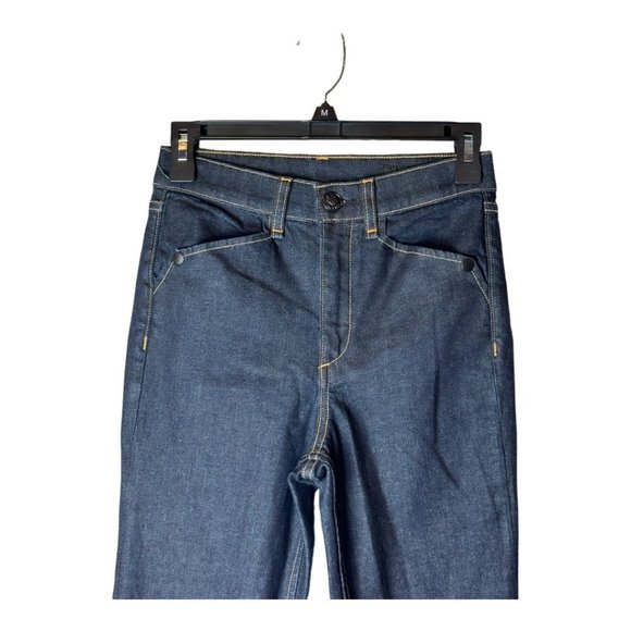 Rag & Bone Indigo Dark Wash Snap Pocket High Rise Straight Leg Ellie Jeans 6 - Picture 3 of 9